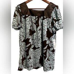NWT Apt. 9 blue/brown top/ size S